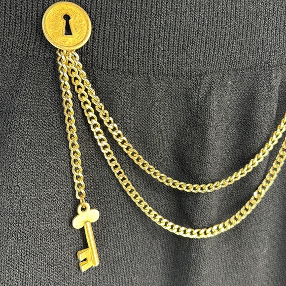 Rich and Levy Medium key chain gold Black Wide Leg Pants - Picture 6 of 6